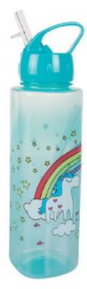 Picture of Personalized 750ml Unicorn Water Bottle - Turquoise Rainbow