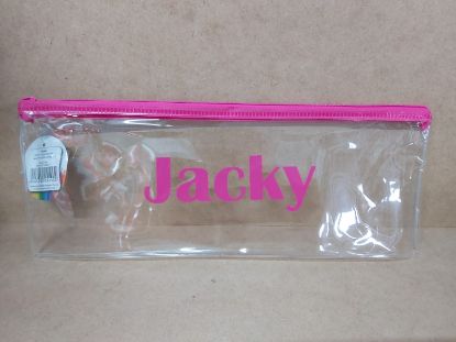 Picture of Personalized Clear Pencil Case - Pink