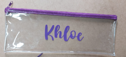 Picture of Personalized Clear Pencil Case - Purple